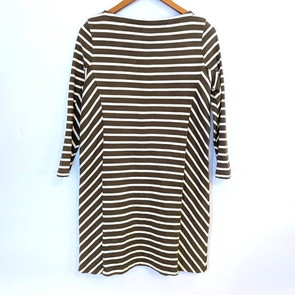 Petit Bateau | 3/4 Length Sleeve Cotton Dress French Minimalist Stripes | Small - Picture 10 of 15
